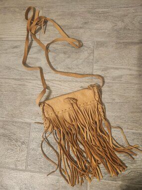 Handmade Deerskin Leather Fringe Crossbody Bag – Small (New)